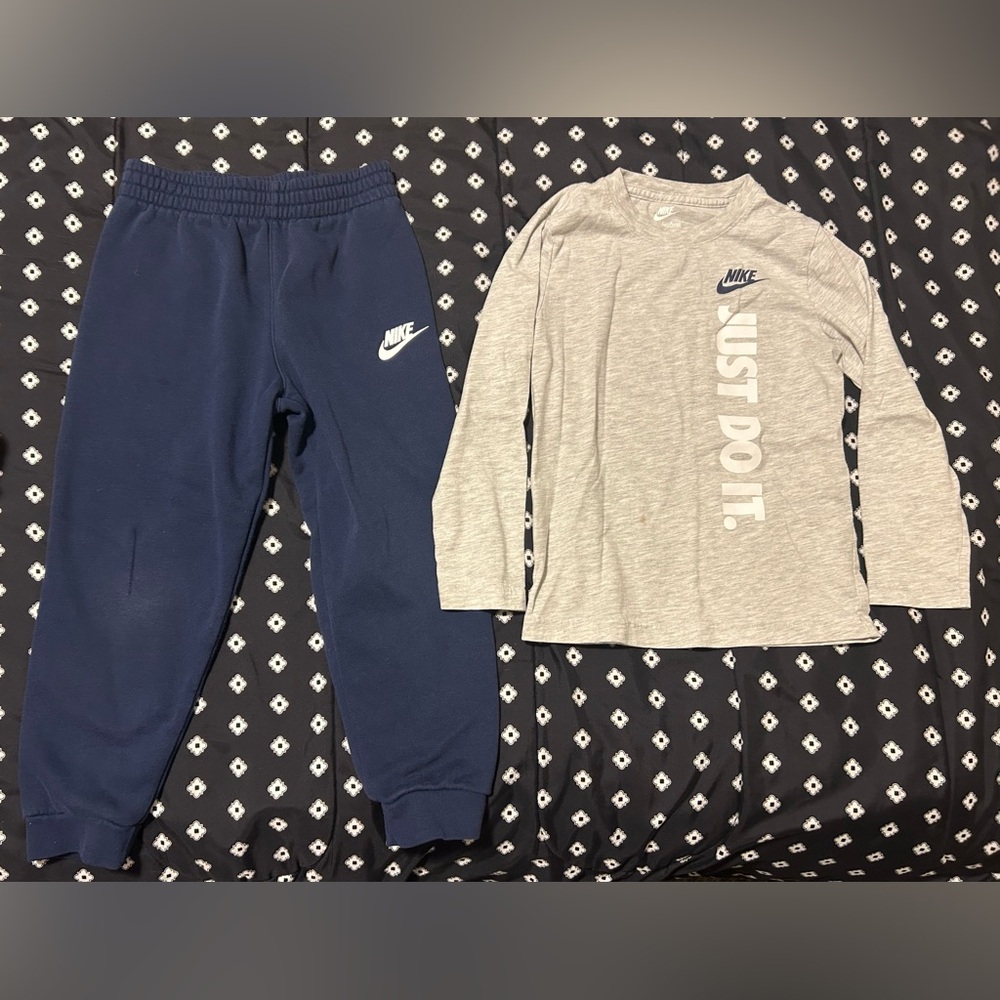 Nike Kids Blue Sweatpants& long sleeve-Size 6/7